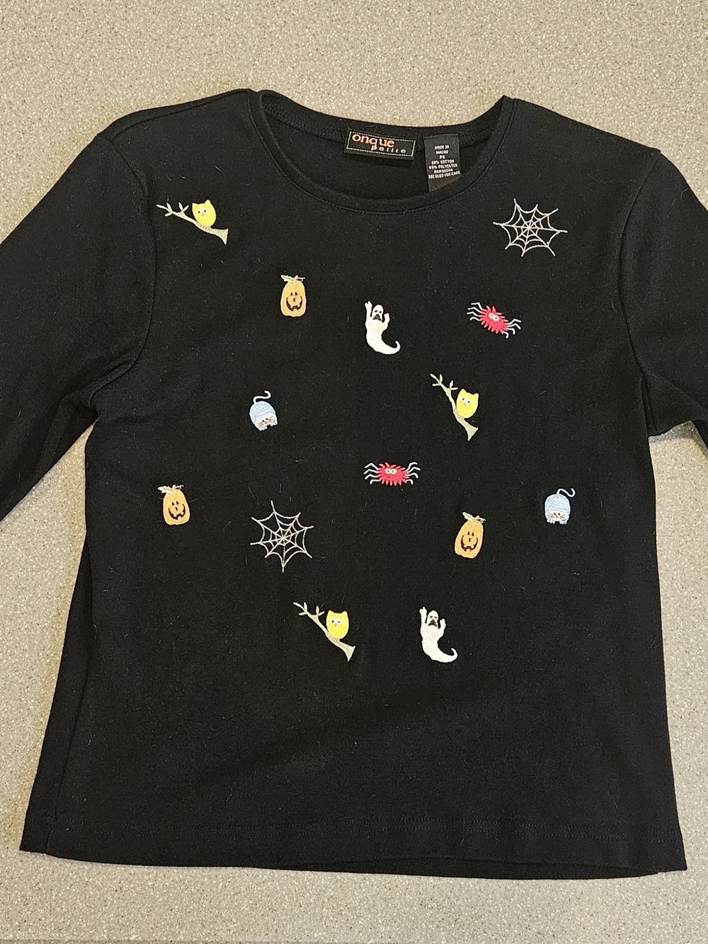 Halloween Embellished Black Ladie's Top